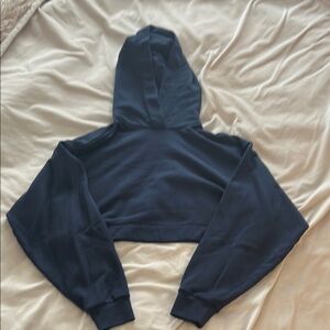 ALO Yoga Navy Cropped Hoodie Sweatshirt